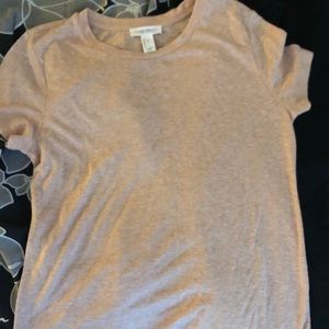 Peach scoop neck top